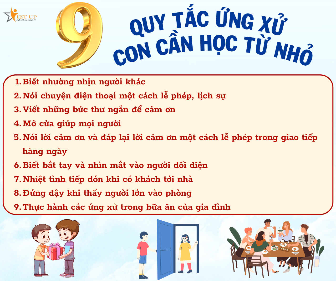 9 quy tắc dạy trẻ ứng xử ngay từ nhỏ